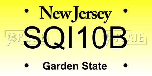 SQI10B New Jersey License Plate
