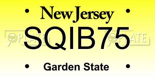 SQIB75 New Jersey License Plate