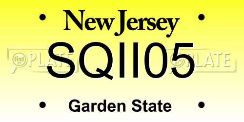 SQII05 New Jersey License Plate