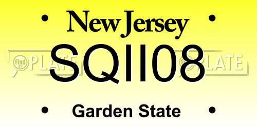SQII08 New Jersey License Plate