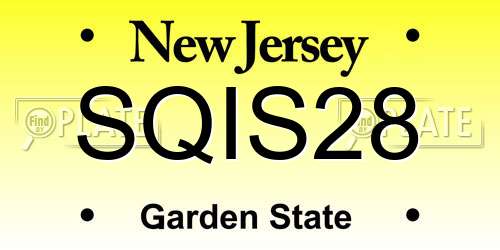 SQIS28 New Jersey License Plate