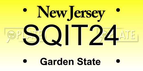 SQIT24 New Jersey License Plate
