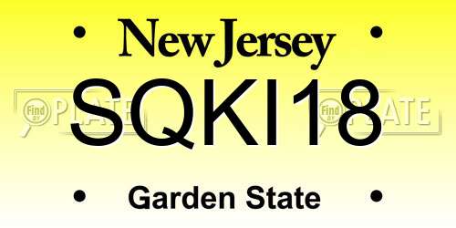 SQKI18 New Jersey License Plate