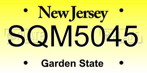 SQM5045 New Jersey License Plate