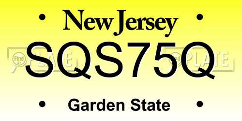 SQS75Q New Jersey License Plate
