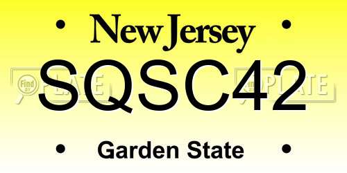 SQSC42 New Jersey License Plate