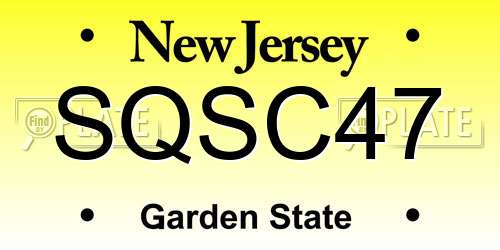 SQSC47 New Jersey License Plate