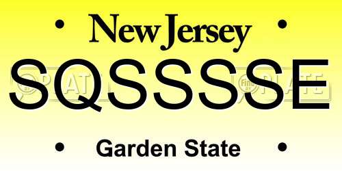 SQSSSSE New Jersey License Plate
