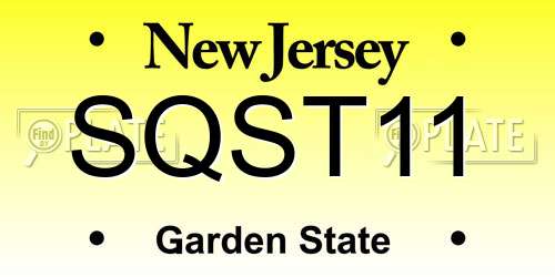 SQST11 New Jersey License Plate