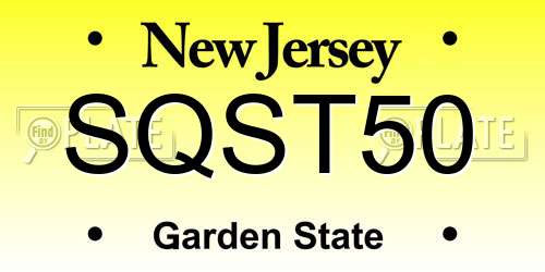 SQST50 New Jersey License Plate