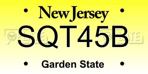 SQT45B New Jersey License Plate