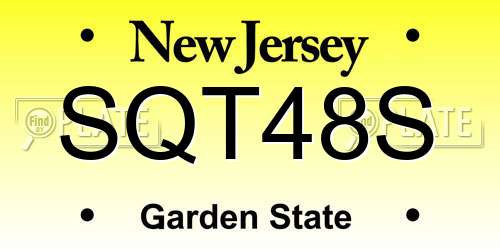 SQT48S New Jersey License Plate