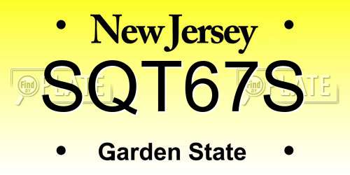 SQT67S New Jersey License Plate