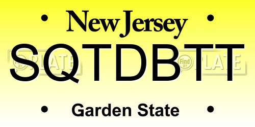 SQTDBTT New Jersey License Plate