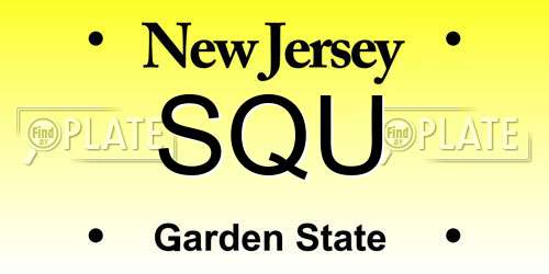 SQU New Jersey License Plate