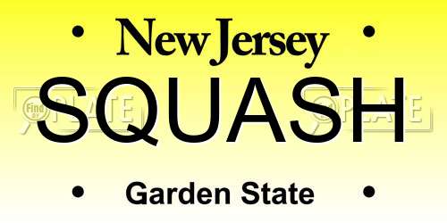 SQUASH New Jersey License Plate