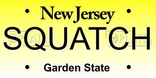 SQUATCH New Jersey License Plate