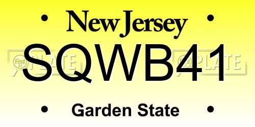 SQWB41 New Jersey License Plate