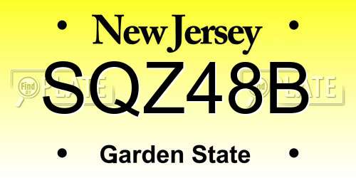 SQZ48B New Jersey License Plate