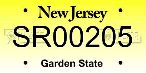 SR00205 New Jersey License Plate