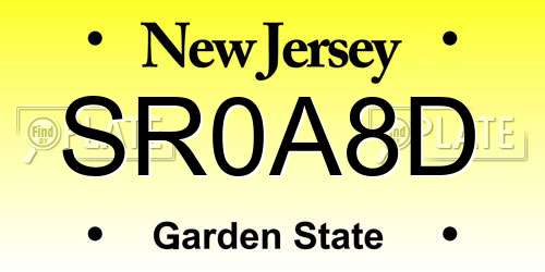 SR0A8D New Jersey License Plate