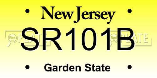 SR101B New Jersey License Plate