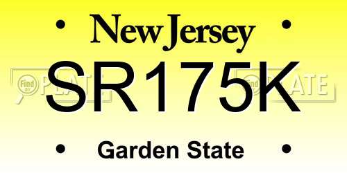 SR175K New Jersey License Plate