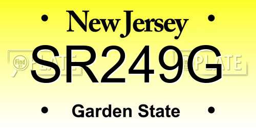 SR249G New Jersey License Plate