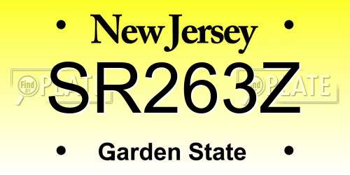 SR263Z New Jersey License Plate