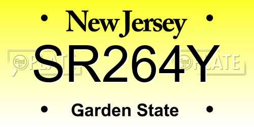 SR264Y New Jersey License Plate