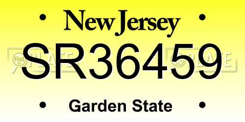 SR36459 New Jersey License Plate