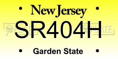 SR404H New Jersey License Plate