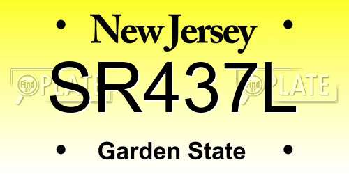 SR437L New Jersey License Plate