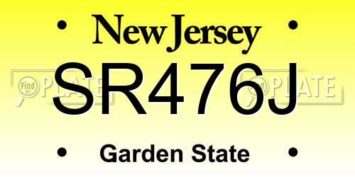 SR476J New Jersey License Plate