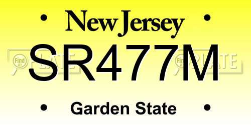 SR477M New Jersey License Plate