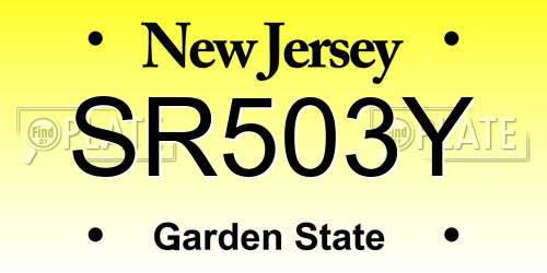 SR503Y New Jersey License Plate