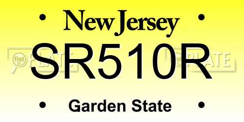 SR510R New Jersey License Plate