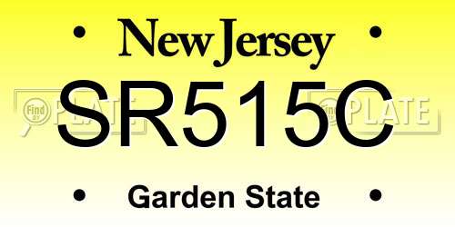 SR515C New Jersey License Plate