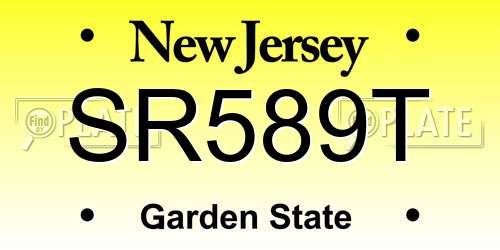 SR589T New Jersey License Plate