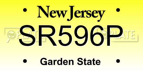 SR596P New Jersey License Plate