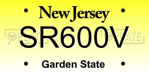 SR600V New Jersey License Plate
