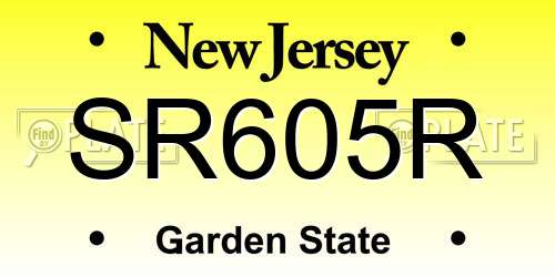 SR605R New Jersey License Plate