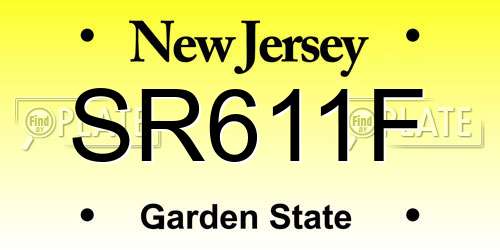 SR611F New Jersey License Plate