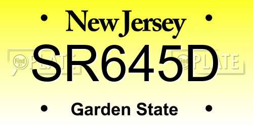 SR645D New Jersey License Plate