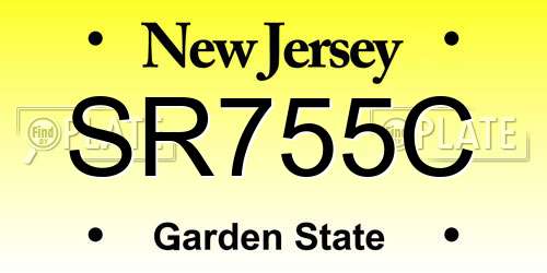 SR755C New Jersey License Plate