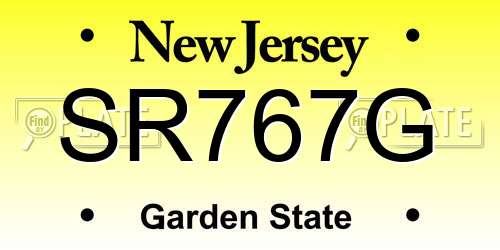SR767G New Jersey License Plate