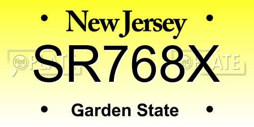 SR768X New Jersey License Plate