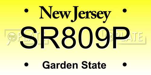SR809P New Jersey License Plate