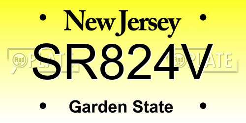 SR824V New Jersey License Plate