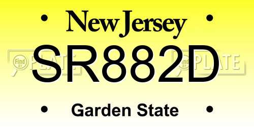 SR882D New Jersey License Plate